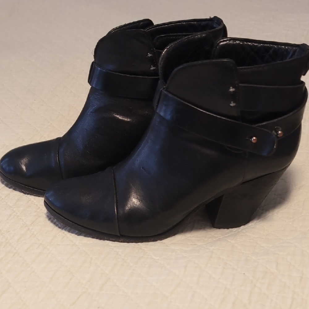 rag & bone Black Leather Ankle Booties
